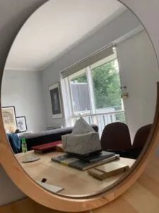 Professionally hung wall mirror